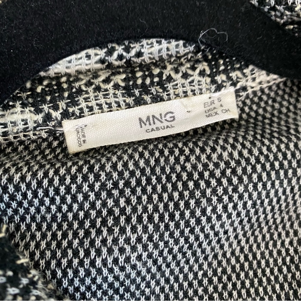 Mango Check Button Down Shacket Size Small - image 3